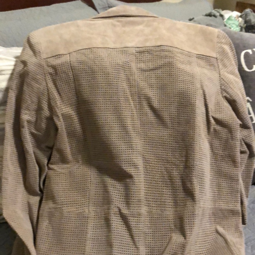 Long Gray Leather Jacket - image 5